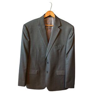 Lauren Ralph Lauren Gray Wool Blend Suit Jacket Two-Button Notch Lapel Size 44S